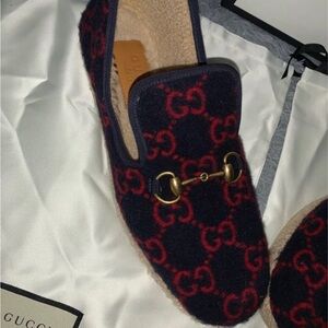 Authentic Gucci Fria Merino Horsebit Wool GG Loafers UK 7 - US 7.5 - EU 41  New